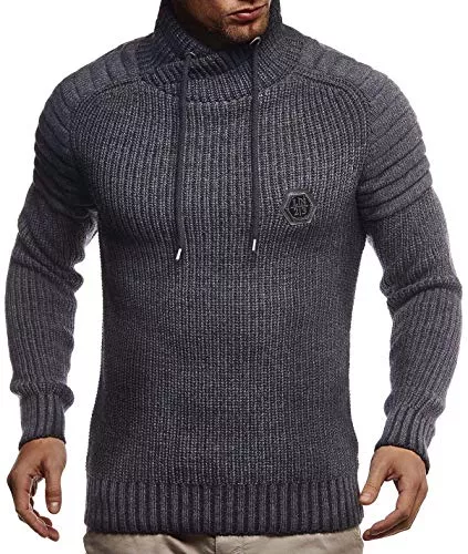 Leif Nelson Pullover & Strickmode Leif Nelson Herren Strickpullover mit Schalkragen/Hochwertiger Winterpullover im Regular Fit Schnitt, ideal für Casual und Business-Looks, in vielfältigen Größen und Farben verfügbar