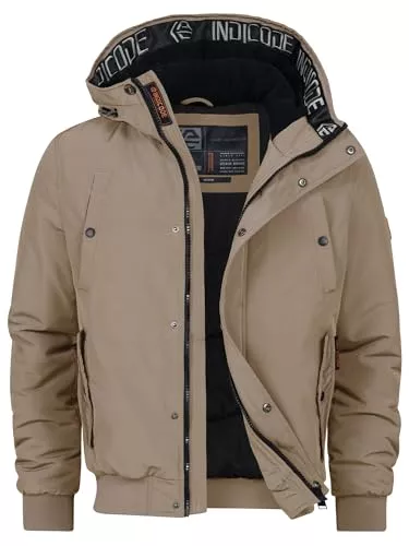 Indicode Jacken Indicode Herren INAlbanos Winterjacke mit Kapuze | Herrenjacke mit verdecktem Reißverschluss Männer