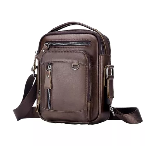 pundarika Taschen & Rucksäcke pundarika umhängetasche herren leder Schultertasche leder männertasche handtaschen für männer kleine,Verstellbarer Schultergurt.