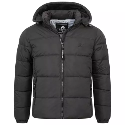Arctic Seven Jacken Arctic Seven Herren Winterjacke (S-3XL) - Abnehmbare Kapuze,Windabweisend, Steppjacke, 4 Taschen, Warme Jacke Männer - AS-421