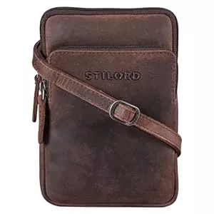 STILORD Taschen & Rucksäcke STILORD 'Elin' Brustbeutel Leder groß Brusttasche für Herren Damen Handy Umhängetasche aus echtem Vintage Leder