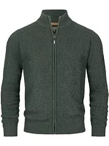Indicode Strickjacken Indicode Herren INLayton Strickjacke mit Stehkragen und Reißverschluss | Cardigan Feinstrickjacke für Männer