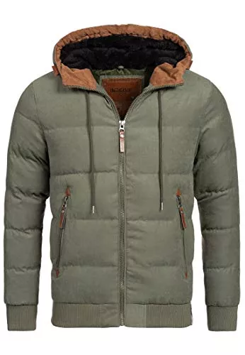 Indicode Jacken Indicode Herren Adeline Winterjacke m. Kapuze (Teddyfutter) |Steppjacke Herrenjacke