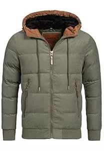 Indicode  Indicode Herren Adeline Winterjacke m. Kapuze (Teddyfutter) |Steppjacke Herrenjacke