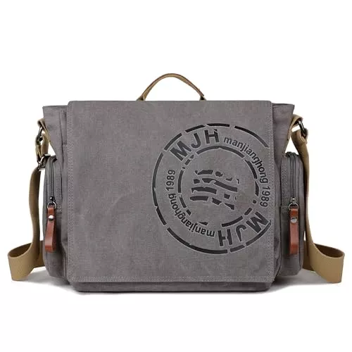 FSD.WG Taschen & Rucksäcke FSD.WG Umhängetasche für Herren aus Segeltuch, Reise-Schultertasche für 34,3 cm (13,5 Zoll) Laptoptaschen, Large