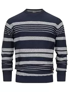 Indicode Pullover & Strickmode Indicode Herren INScott Pullover Gemustert mit Rundhals-Ausschnitt | Herrenpullover Strickpullover für Männer