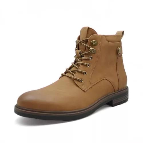 Finishing & Sewing Stiefel Finishing & Sewing Herren Freizeitschnürstiefel, Combat-Stiefel mit Seitenreißverschluss, Motorradstiefel