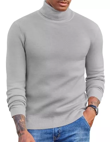 COOFANDY Pullover & Strickmode COOFANDY Rollkragenpullover Herren Fleece Pullover Warm Strickpullover Männer Turtleneck Pullover Winter
