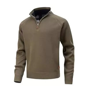 CoXuantion Pullover & Strickmode CoXuantion Pullover Herren Winterpullover 1/4 Reißverschluss Strickpullover Warme Langarm Sweatjacke Feinstrick Knitted Stehkragenpullover Weiche Stehkragen Sweater