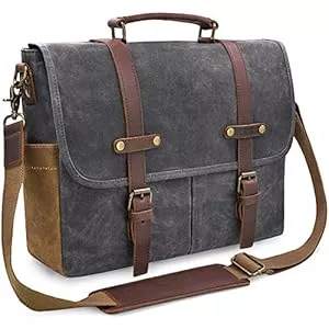 NEWHEY  NEWHEY Herren Umhängetaschen Aktentasche Laptoptasche Wasserdichte Canvas Groß Arbeitstasche Messenger Bag Männer Vintage