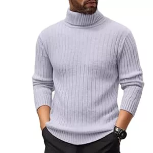 Generic Pullover & Strickmode Rollkragenpullover Herren Warm Strickpullover Casual Langarm Pullover Feinstrick Einfarbig Winterpullover Bequemer Sweater
