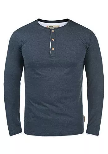 Indicode Langarmshirts Indicode Gifford Herren Longsleeve Langarmshirt Shirt mit Grandad-Ausschnitt