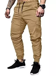 Elegancity  Elegancity Cargohose Herren Chino Hose mit 6 Taschen Cargo Hose Stretch Jogginghose für Männer mit Bundgummi Elastische Hosen S-3XL