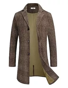 COOFANDY Mäntel COOFANDY Herren Mantel Wintermantel Warm Herrenmantel Reverskragen Business Mantel Trenchcoat Winterjacke mit Taschen