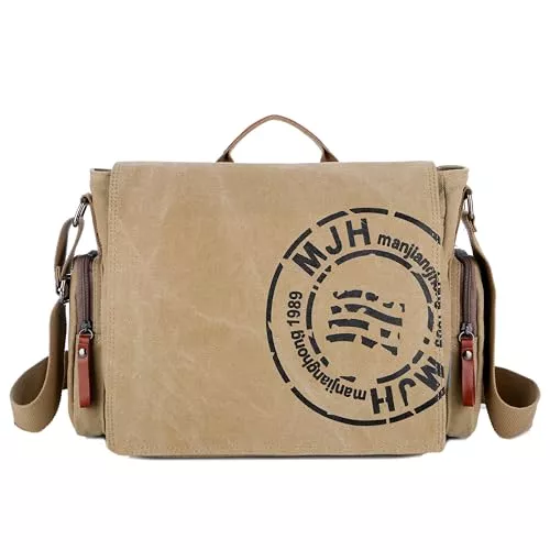 FSD.WG Taschen & Rucksäcke FSD.WG Umhängetasche für Herren aus Segeltuch, Reise-Schultertasche für 34,3 cm (13,5 Zoll) Laptoptaschen, Large