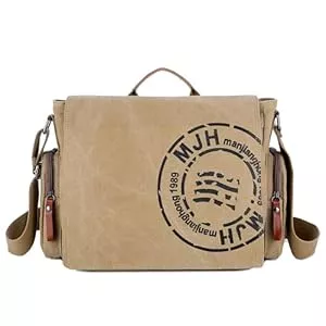 FSD.WG  FSD.WG Umhängetasche für Herren aus Segeltuch, Reise-Schultertasche für 34,3 cm (13,5 Zoll) Laptoptaschen, Large