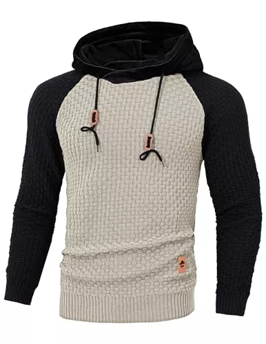 TARAINYA Pullover & Strickmode TARAINYA Pullover Herren Pulli Strickpullover Männer Winterpullove Langarm Warm Sweater mit Kapuze