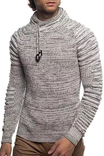 Carisma Pullover & Strickmode Herren Strick-Pullover Mit Schalkragen | Warmer Männer Winter-Pulli Grobstrick | Stylischer Hoodie Mit Gerippten Ärmeln 7740