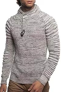Carisma  Herren Strick-Pullover Mit Schalkragen | Warmer Männer Winter-Pulli Grobstrick | Stylischer Hoodie Mit Gerippten Ärmeln 7740