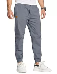 JustSun  JustSun Chino Hosen Herren Cargohose Freizeithose Herren Jogginghose Herren Baumwolle Sporthose Trainingshose mit Kordelzug Casual Hose mit Taschen
