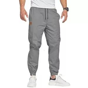 ZOXOZ  ZOXOZ Herren Hose Chino Cargo Hose Freizeithose Baumwolle Sporthose Casual Jogginghose Elastische Taille mit Kordelzug Sweatpants Herren mit Taschen