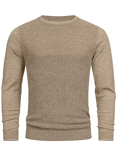 Indicode Pullover & Strickmode Indicode Herren INReign Feinstrickpullover mit Rundhals-Ausschnitt | Strickpullover aus Baumwolle