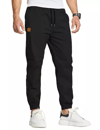 JustSun Hosen JustSun Chino Hosen Herren Cargohose Freizeithose Herren Jogginghose Herren Baumwolle Sporthose Trainingshose mit Kordelzug Casual Hose mit Taschen