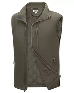 Outdoor Ventures Westen Outdoor Ventures Herren Softshell Weste mit Puffer gefüttert Wasserabweisend Winddichte Vest Gilet Atmungsaktive Ärmellose Jacke für Radfahren, Laufen, Wandern