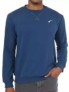 Yageshark Pullover & Strickmode Yageshark Sweatshirt Herren Baumwolle Ohne Kapuze Basic Pullover mit Rundhalsausschnitt Männer Langarmshirt für Freizeit &amp; Sport