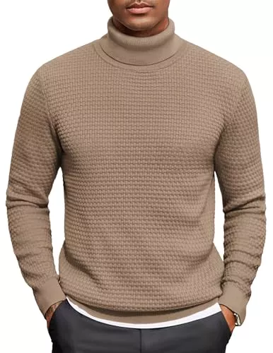 COOFANDY Pullover & Strickmode COOFANDY Herren Rollkragenpullover Winter Strickpullover Feinstrick Rollkragenshirt Pulli