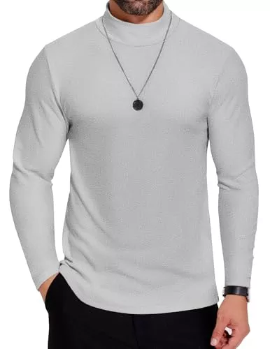 COOFANDY Pullover & Strickmode COOFANDY Rollkragenshirt Herren Longsleeve Rollkragenpullover Langarmshirt Einfarbig Rollkragenpulli Unterzieh Pullover