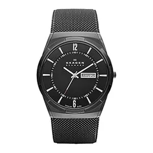 Skagen Uhren Skagen Melbye Titanium Watch for Men, Quartz Three Hand Movement with Stainless Steel or Leather Strap
