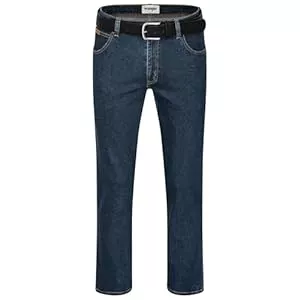Wrangler Jeans Wrangler Texas Herren-Stretchjeans Regular Fit Authentic Straight in verschiedenen Waschungen mit Gürtel in schwarz oder braun