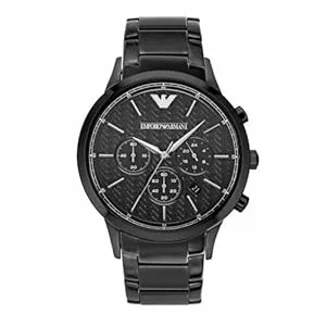 Emporio Armani Uhren Emporio Armani Uhr für Männer, Quarz-Dreizeiger-Chronographenwerk und 43mm Gehäusegröße mit Edelstahlarmband