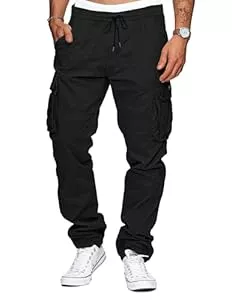 TARAINYA Hosen TARAINYA Cargohose Herren Baumwolle Baggy Hosen Stretch Outdoorhose mit Kordelzug und Taschen