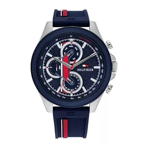 Tommy Hilfiger Uhren Tommy Hilfiger Herren Analog Japanische Quarzuhr mit Edelstahl- Leder- oder Silikonarmband