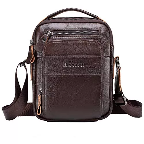 MANNUOSI Taschen & Rucksäcke MANNUOSI Herren Schultertaschen business freizeit reise Henkeltaschen echtleder vintage Handtaschen