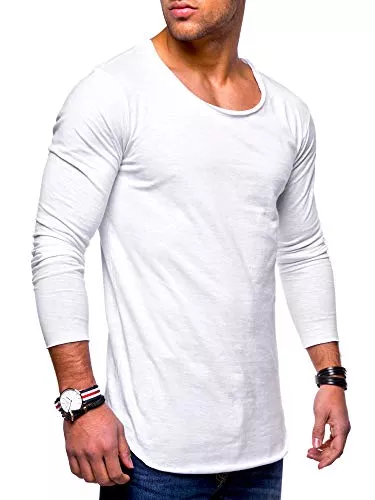 behype. Langarmshirts behype. Herren Oversize Longsleeve Langarm T-Shirt Rundhals O-Neck Ausschnitt 30-0015