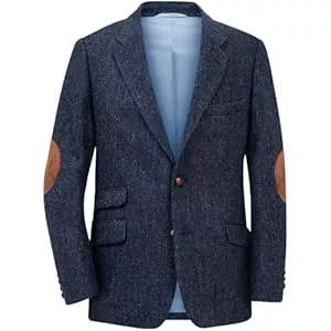 RAJEGAR Blazer RAJEGAR Herren Tweed-Mäntel mit Fischgrätenmuster, sportlich, schmal, lässig, gekerbtes Revers, Wollmischung, Blazer, Jacken, Vintage, britischer Bräutigam