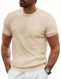 PJ PAUL JONES T-Shirts PJ PAUL JONES T-Shirt Herren Kurzarm Einfarbige T-Shirt mit Rundhals Gestrickt Freizeit T-Shirt für Männer