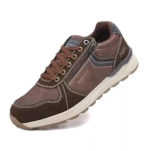 ARRIGO BELLO Sneaker & Sportschuhe ARRIGOBELLO Freizeitschuhe Herren Schuhe Kunstleder Sneaker Bequem Sportschuhe Reißverschlüsse Walkingschuhe Leichtgewicht Arbeitsschuhe EU41-46