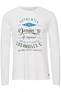 b BLEND Langarmshirts Blend BHDopper Herren Longsleeve Langarmshirt Shirt mit Print Baumwollmischung Regular fit