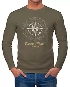 Neverless Langarmshirts Neverless Herren Longsleeve Kompass Navigator Langarmshirt