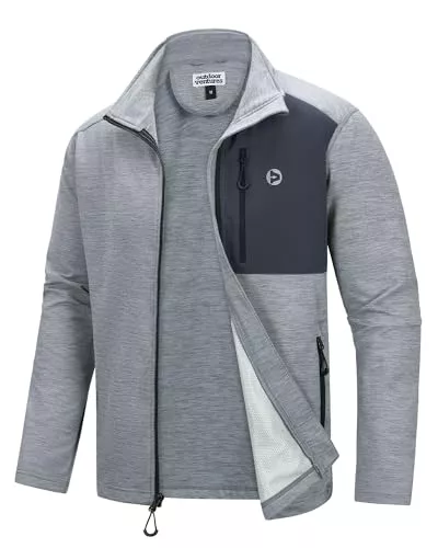 Outdoor Ventures Jacken Outdoor Ventures Herren Sportjacke Leichte Funktionsjacke Übergangsjacke Fleecejacke mit 5 Taschen Freizeitjacke Trainingsjacke für Freizeit und Outdoor