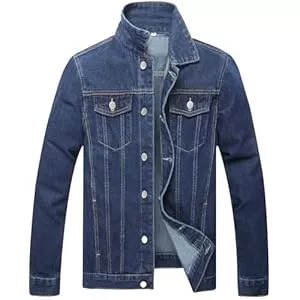 LZLER Jacken LZLER Jeansjacke Herren Slim Fit Herrenjacke Klassische Denim Jeansmantel Gewaschener Blau Truckerjacke Freizeitjacke für männer