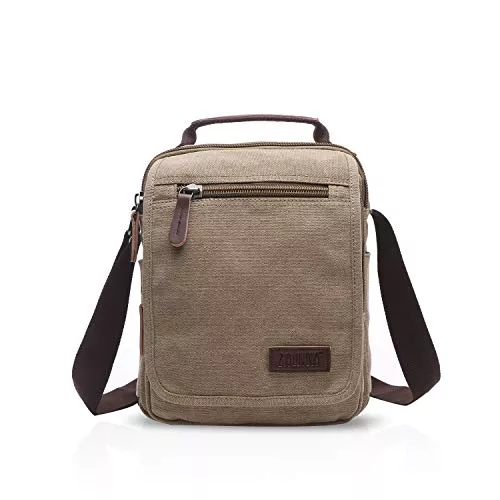 FANDARE Taschen & Rucksäcke FANDARE Leinwand Umhängetasche Schultertasche Kuriertasche Canvas Messenger Bag für Herren Damen Klein Aktentasche Männer und Frauen Reise Arbeitstasche 9.7 Zoll Tablet
