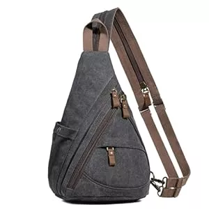 KL928 Taschen & Rucksäcke KL928 Canvas Sling Bag Rucksack Damen und Herren – Schulterrucksack Umhängetasche Crossbag Verstellbarem Schultergurt Perfekt für Outdoorsport, Wandern, Radfahren, Bergsteigen, Reisen