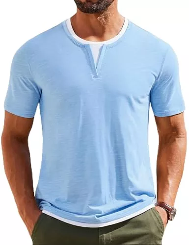 Wayleb T-Shirts Wayleb Herren T-Shirt Sommer Kurzarm Oberteile Rundhals Regular Fit Funktionsshirt Männer Einfarbig Basic Unterhemd Casual Gym Sports Shirts S-3XL