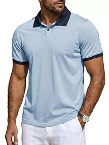 Runcati Poloshirts Runcati Herren Poloshirt Sommer Kurzarm Golf Shirt Männer Regular Fit Kontrast T-Shirt Basic Casual Knopfleiste Freizeit Polohemd