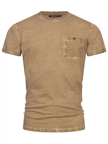 Indicode T-Shirts Indicode Herren INKilmon T-Shirt mit Rundhals-Ausschnitt aus 100% Baumwolle | Herrenshirt Sommershirt